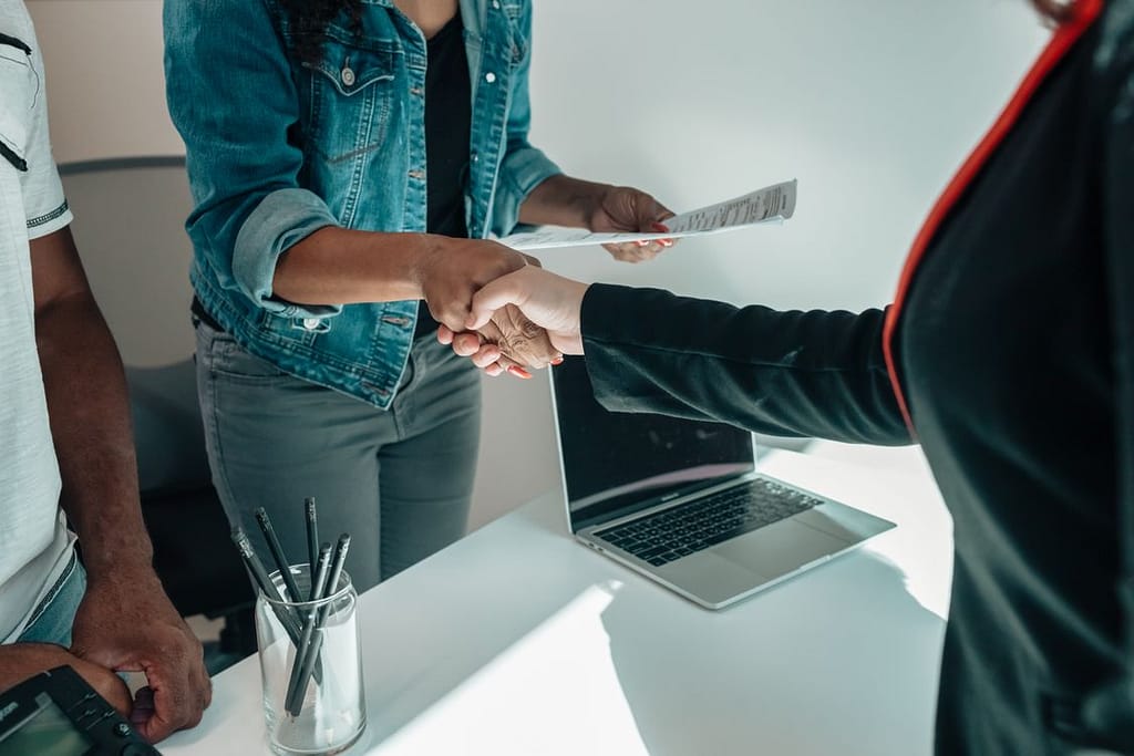 Two people shaking hands