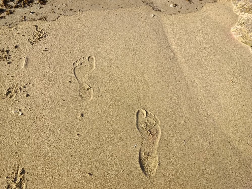 Footprints on sand