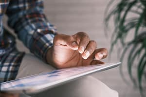 Web3sy person interacting with tablet