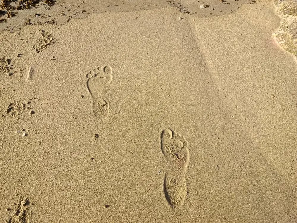 Footprints on sand