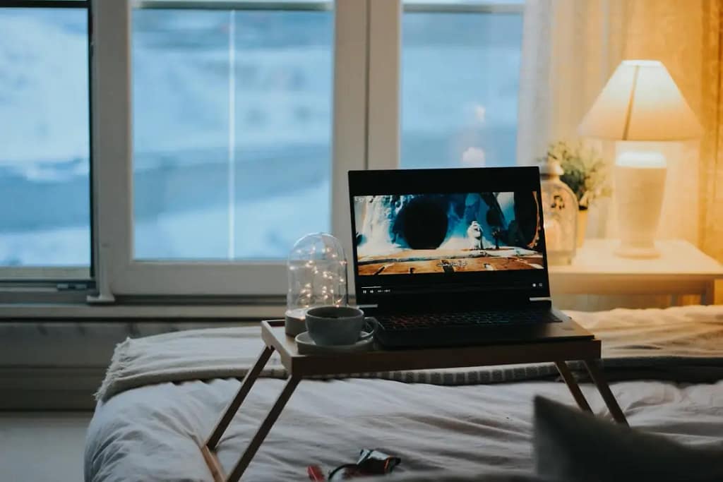 Movie on laptop