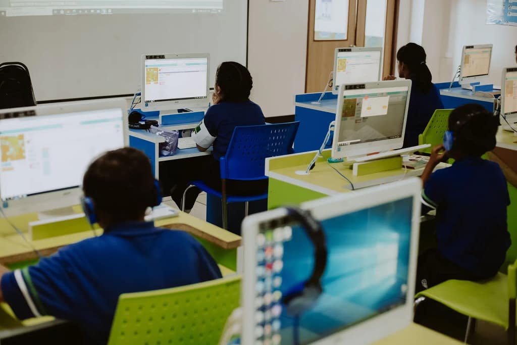 Kids using computer