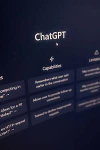 ChatGPT open on webpage