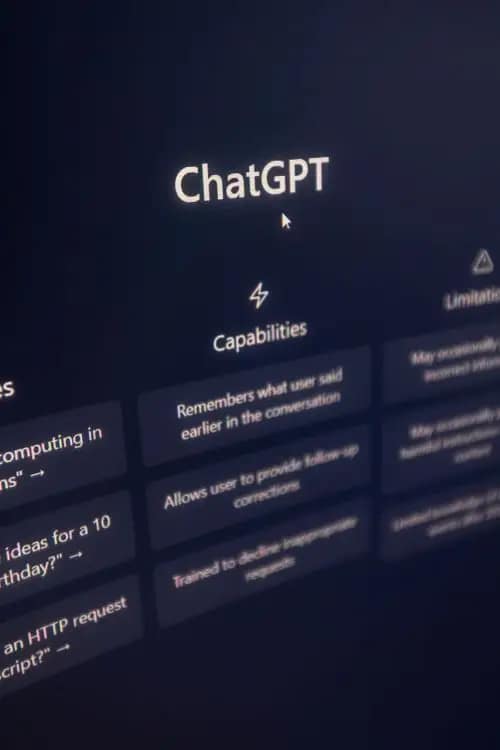 ChatGPT open on webpage